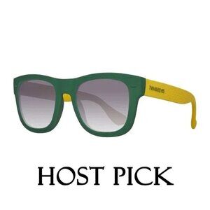 NWOT Havaianas green frame, yellow temples & brownish lens sunglasses